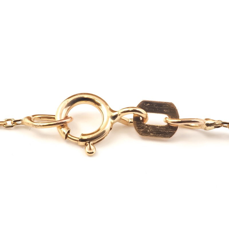 COLLIER FEMME CARADOR EN OR JAUNE 375/000 ET AMETHYSTE FORME POIRE