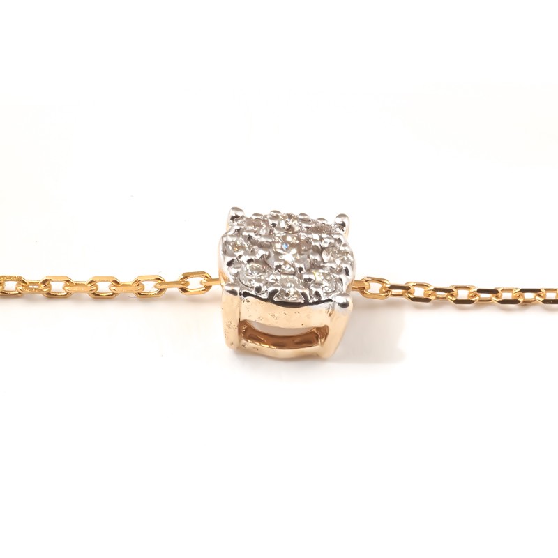 COLLIER FEMME CARADOR EN OR JAUNE 375/000 ET DIAMANT