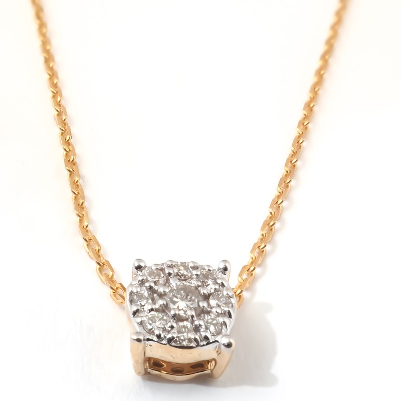 COLLIER FEMME CARADOR EN OR JAUNE 375/000 ET DIAMANT