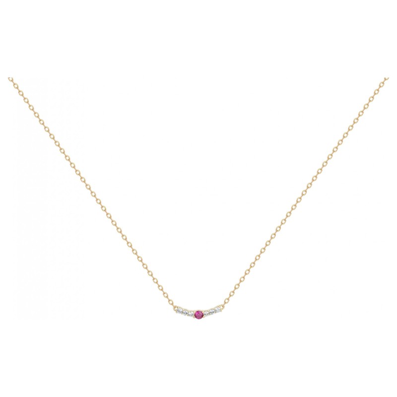 Collier fantaisie femme carador en plaqué or avec oxydes de zirconium multicolores