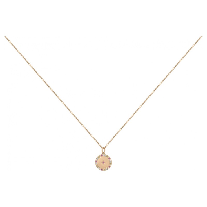 Collier fantaisie femme carador en plaqué or avec oxydes de zirconium multicolore