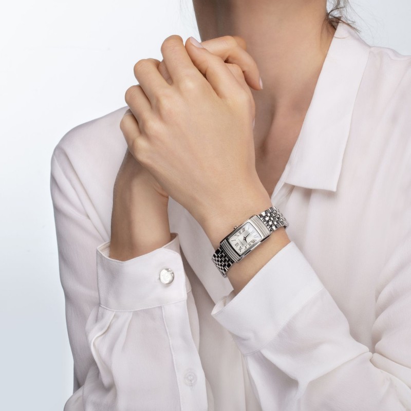 MONTRE FEMME MAUBOUSSIN VITALE BLANCHE EN ACIER ARGENTE