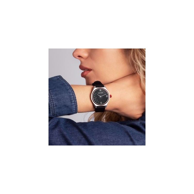 MONTRE FEMME MAUBOUSSIN ELLE A MIS LE FEU NOIRE EN SILICONE NOIR