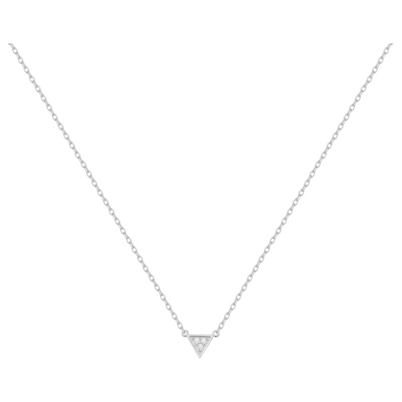 Collier fantaisie femme carador en argent avec oxydes de zirconium forme triangle