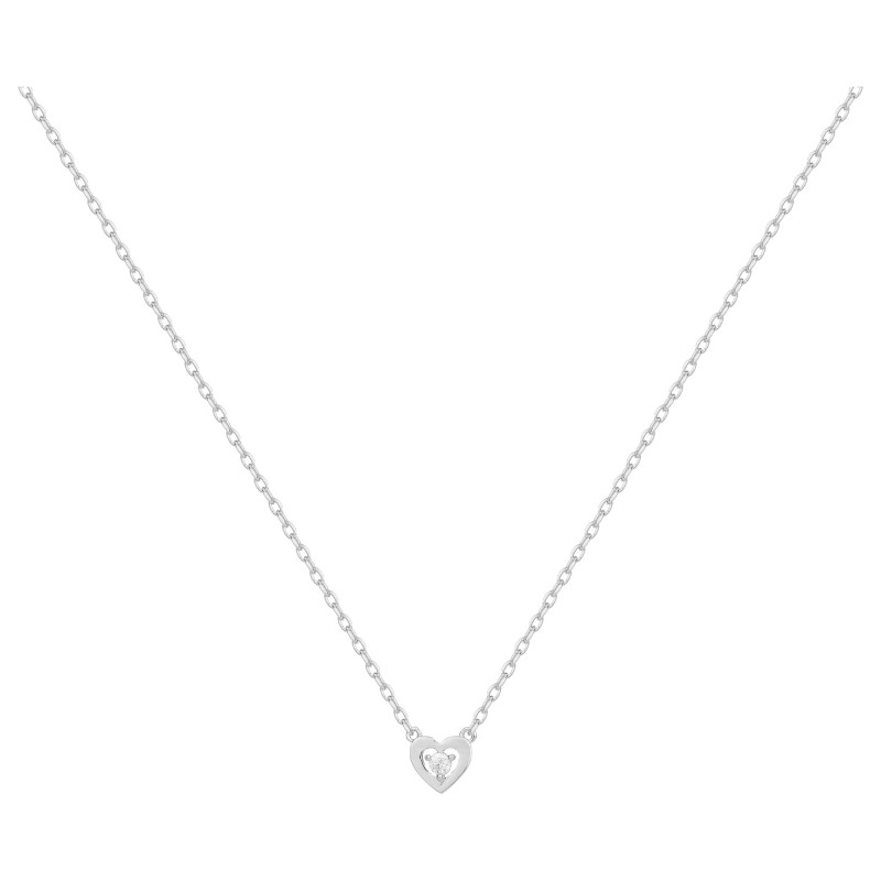 Collier fantaisie femme carador en argent avec oxydes de zirconium forme coeur