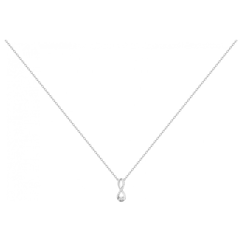 Collier fantaisie femme carador en argent avec oxydes de zirconium motif infini
