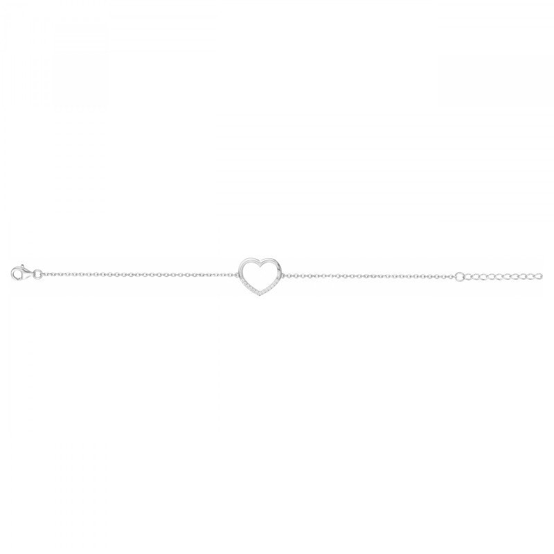 Bracelet femme Carador en argent  et oxydes de zirconium motif coeur