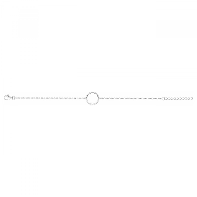 Bracelet femme fantaisie Carador en argent  et oxydes de zirconium motif cercle