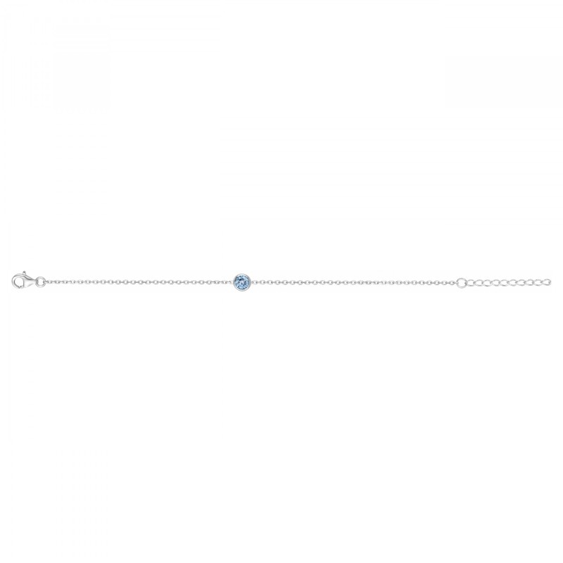 Bracelet femme fantaisie Carador en argent  et spinelle bleu clair serti clos