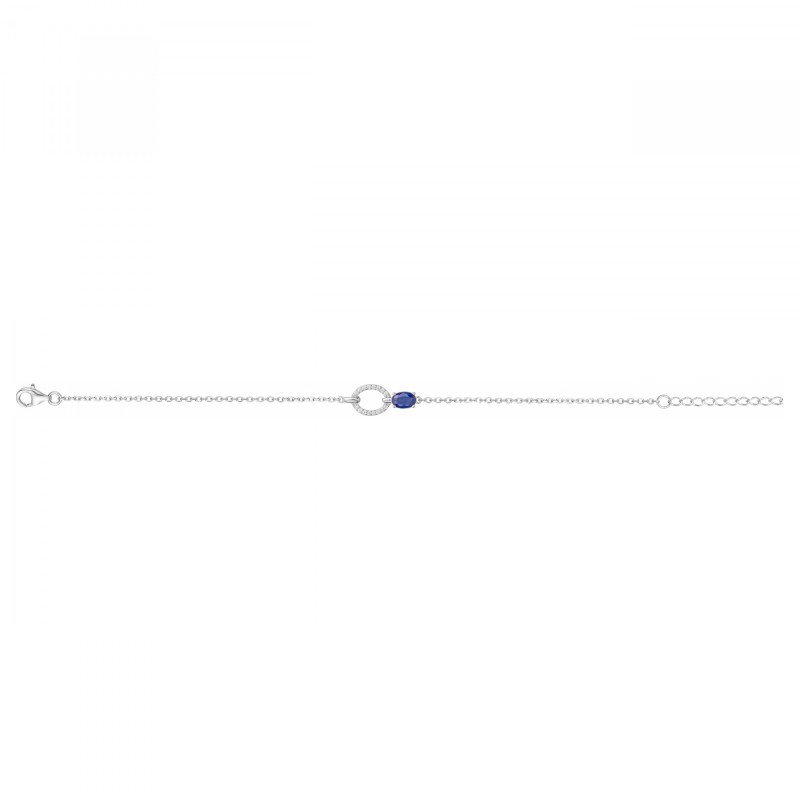 Bracelet femme fantaisie Carador en argent  et oxydes blanc et bleu