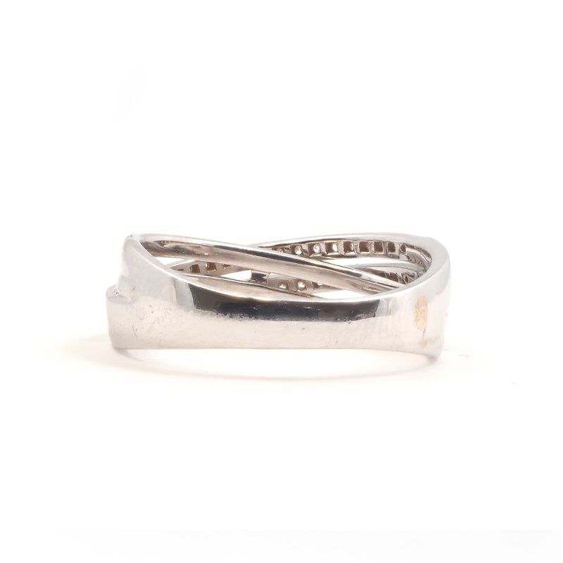 Bague fantaisie femme carador en or blanc 750/000 et diamants 0.304 carats