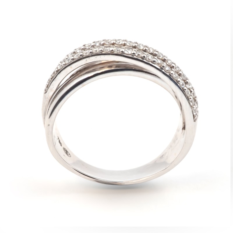 Bague fantaisie femme carador en or blanc 750/000 et diamants 0.304 carats