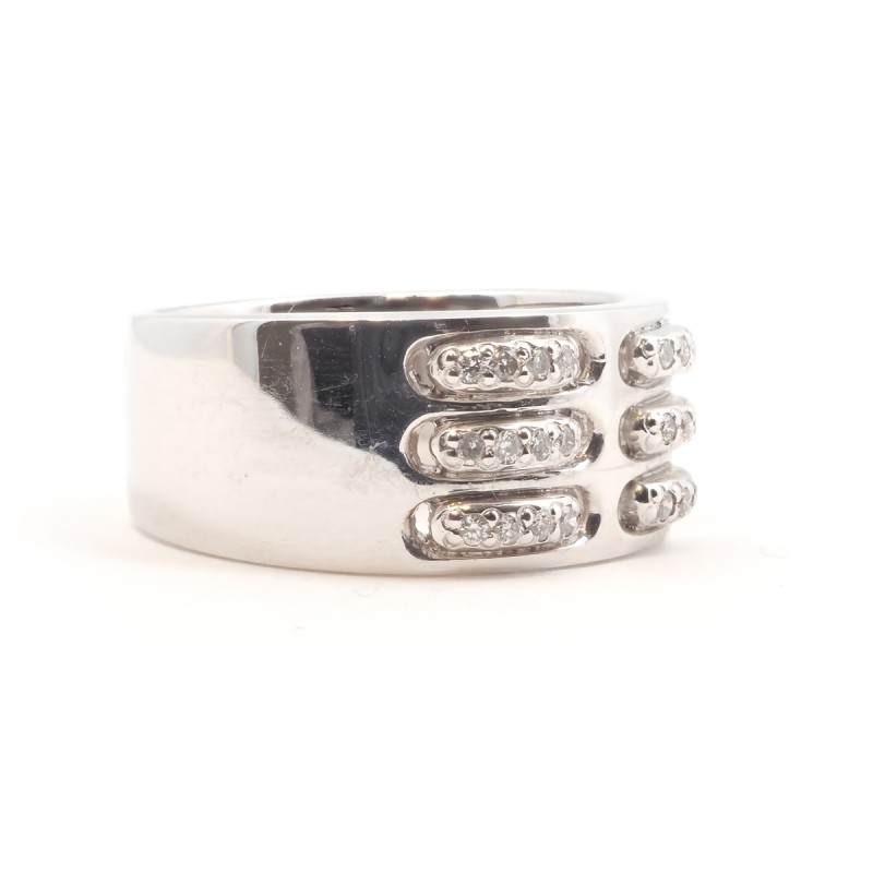 Bague fantaisie femme carador en or blanc 750/000 et diamants