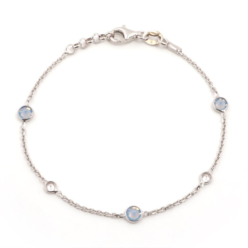 Bracelet argent 925/000 femme Carador oxydes de zirconium et cristaux bleus