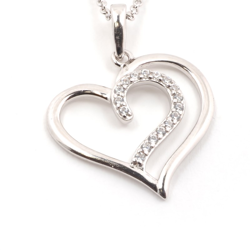 Collier femme Carador argent 925/000 motif cœur