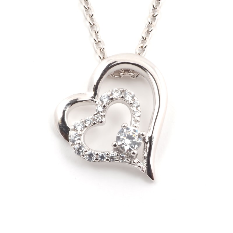 Collier femme Carador argent 925/000 motif coeur