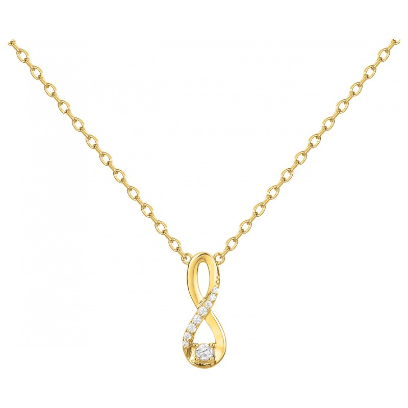 Collier fantaisie signe infini femme carador en plaqué or avec oxydes de zirconium