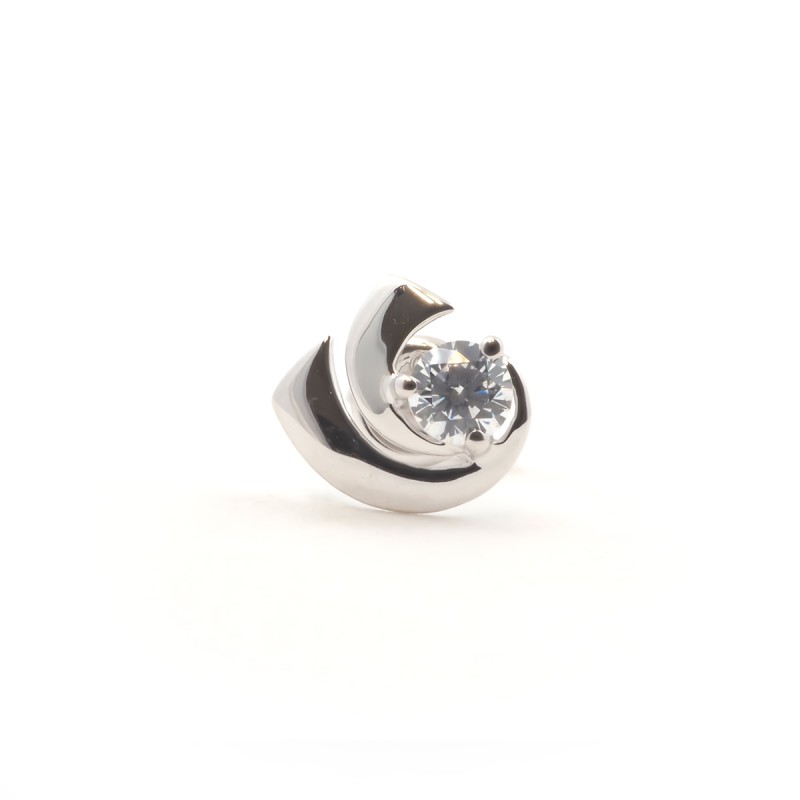 Boucles d'oreilles clous femme carador en or blanc 750/000 et oxydes de zirconium