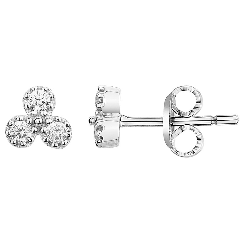 Boucles d'oreilles clous Carador en argent  et  oxydes de zirconium