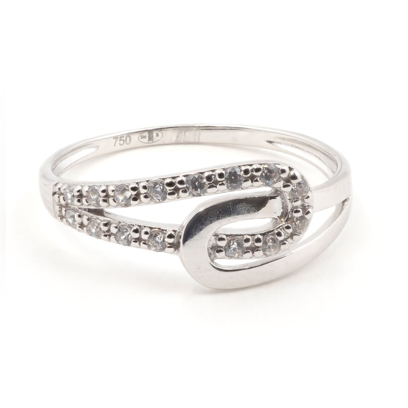 Bague fantaisie femme carador en or blanc 750/000 et oxydes de zirconium