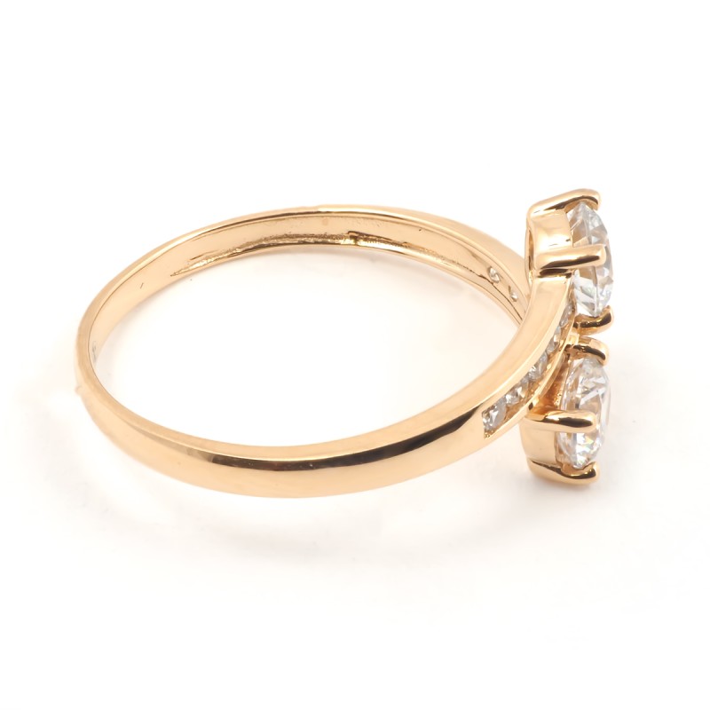 Bague fantaisie femme carador en or jaune 375/000 et oxydes de zirconium