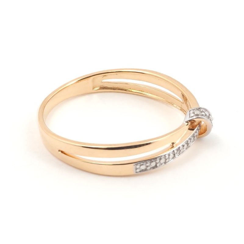 Bague trilogie femme carador en or jaune 750/000 et diamants