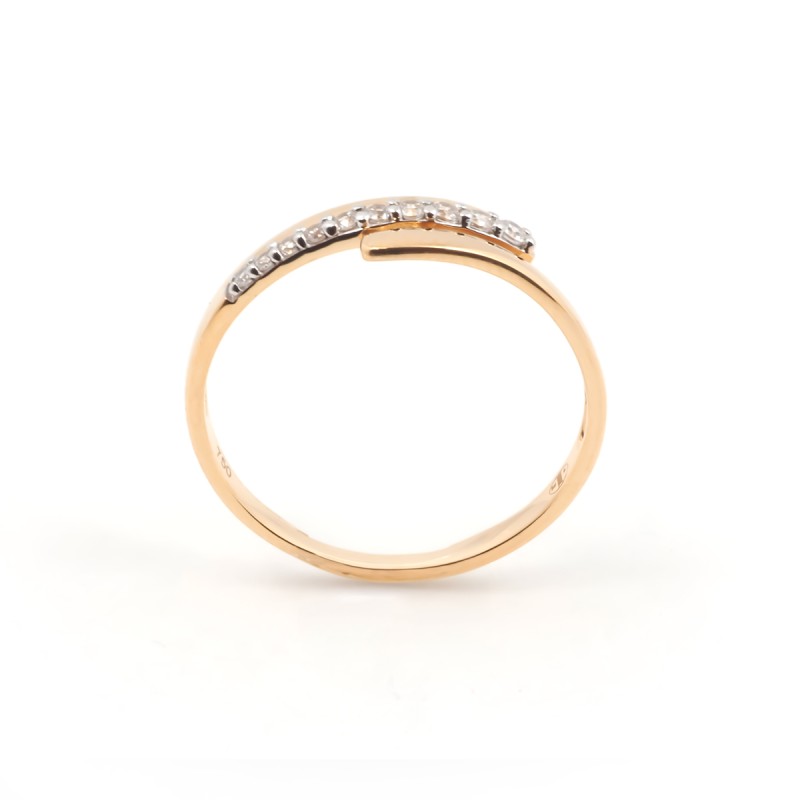 Bague fantaisie femme carador en or jaune 750/000 et oxydes de zirconium