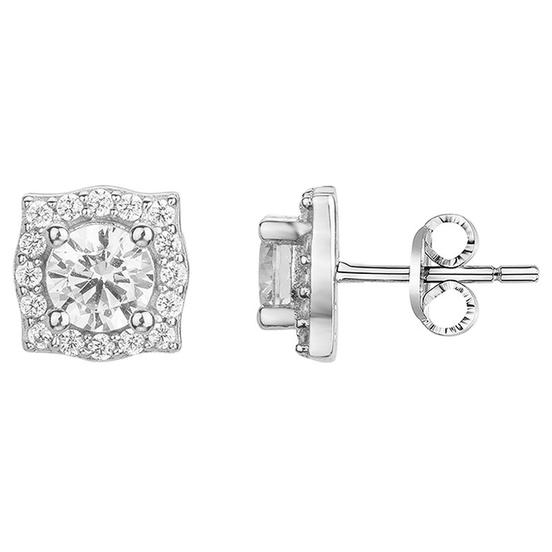 Boucles d'oreilles clous Carador en argent  et  oxydes de zirconium