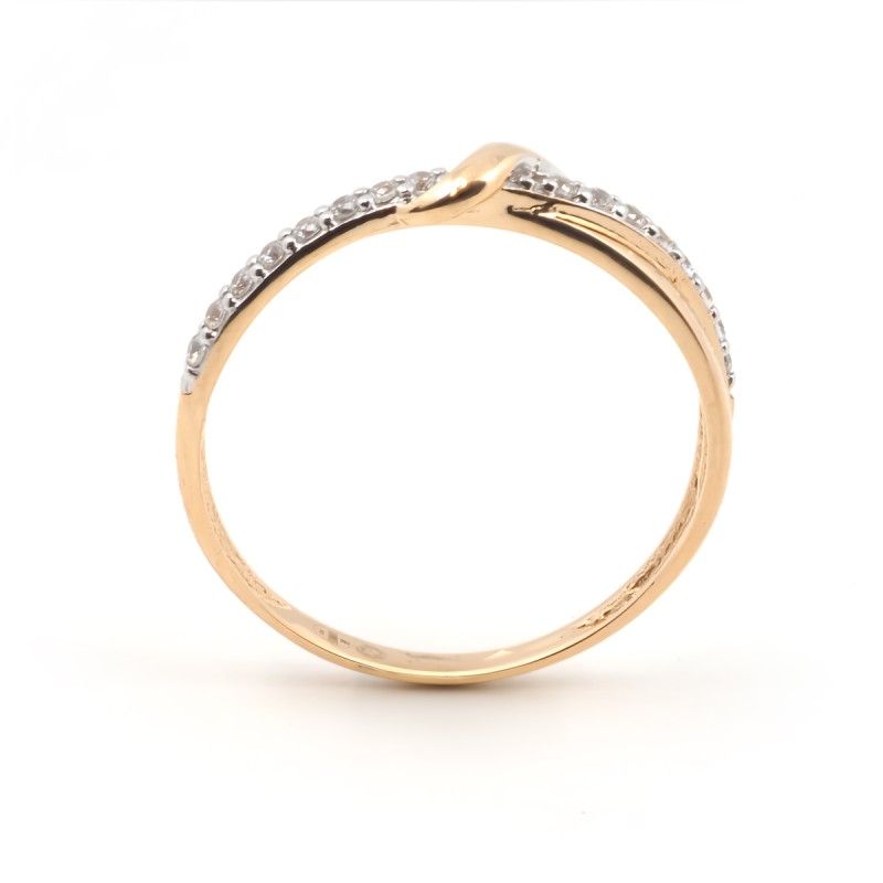 Bague fantaisie femme carador en or jaune 750/000 et oxydes de zirconium