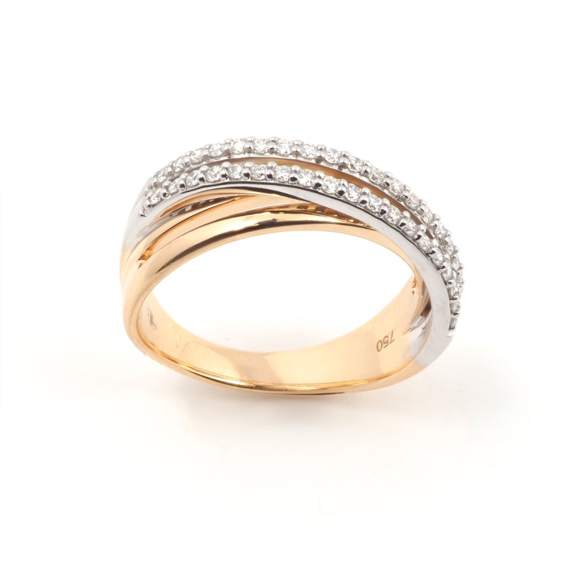 Bague fantaisie femme carador en or jaune 750/000 et diamants 0.304 carats