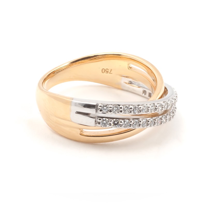 Bague fantaisie femme carador en or jaune 750/000 et diamants 0.304 carats