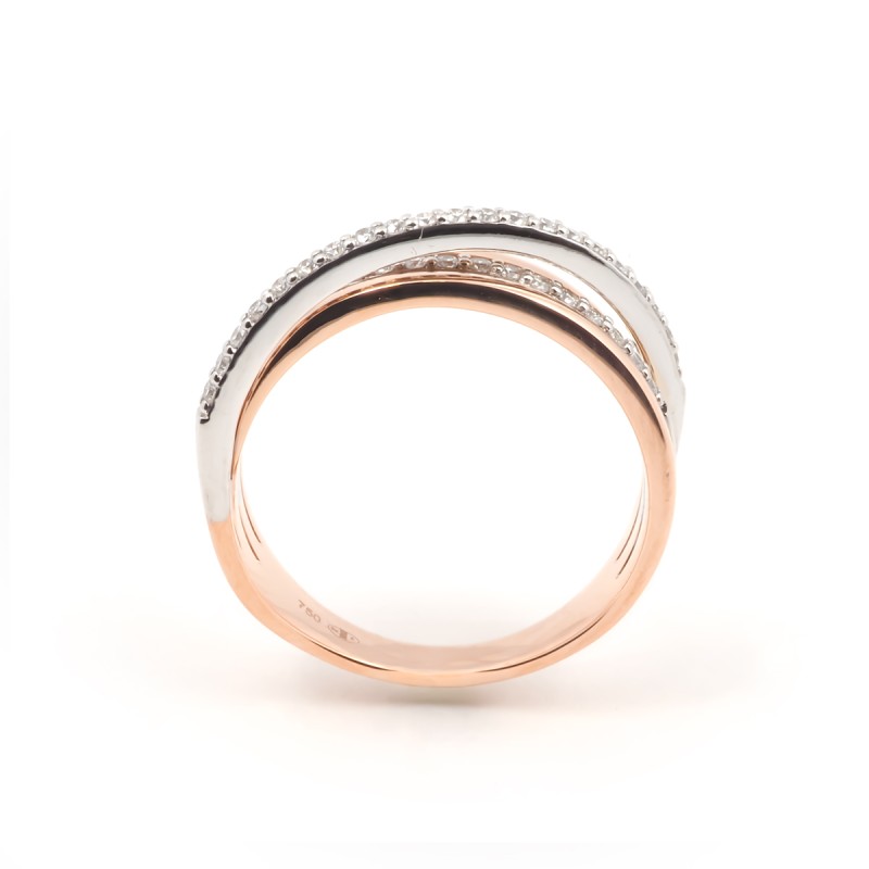 Bague fantaisie femme carador en or rose 750/000 et diamants 0.304 carats