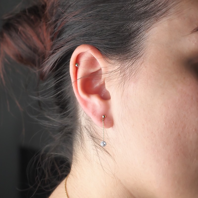 Boucles d'oreilles Carador Or blanc 375/000 et Oxydes de zirconium