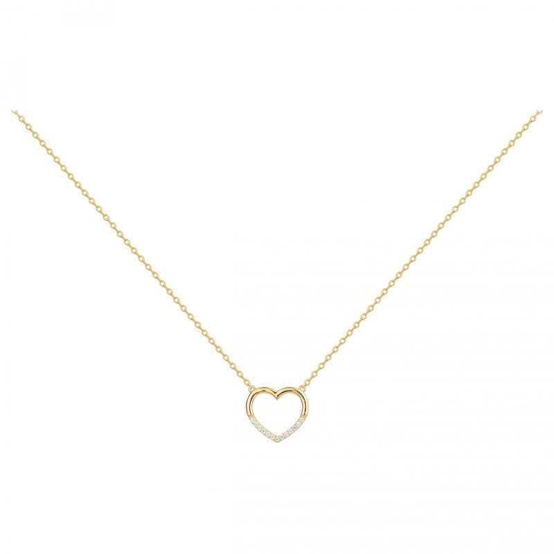 Collier fantaisie femme carador en plaqué or avec oxydes de zirconium motif cœur