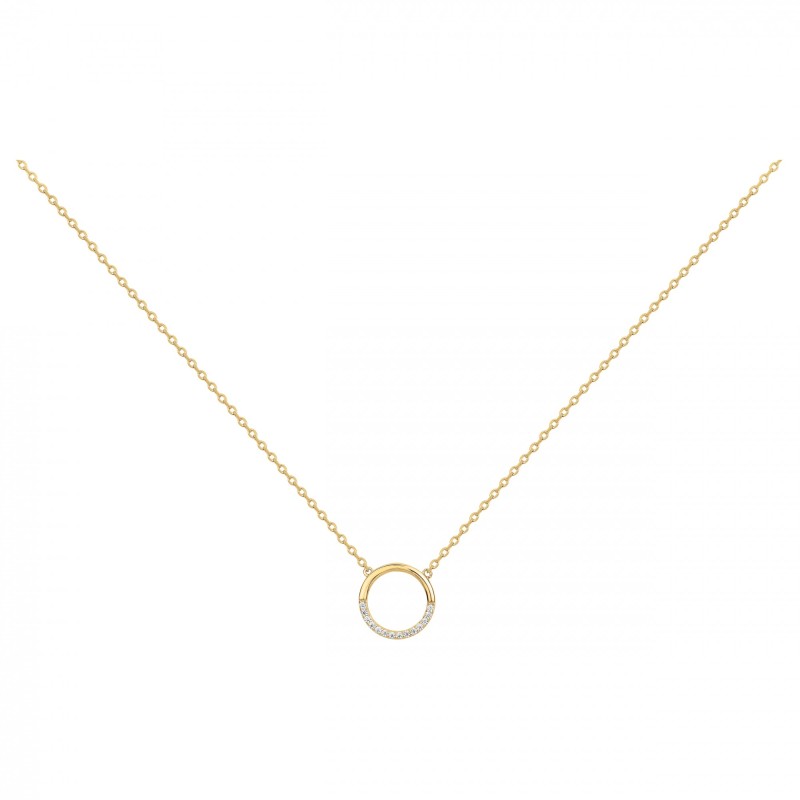 Collier fantaisie femme carador en plaqué or avec oxydes de zirconium motif cercle