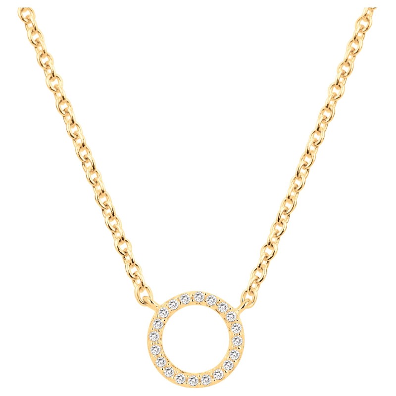 Collier fantaisie cercle femme carador en plaqué or avec oxydes de zirconium