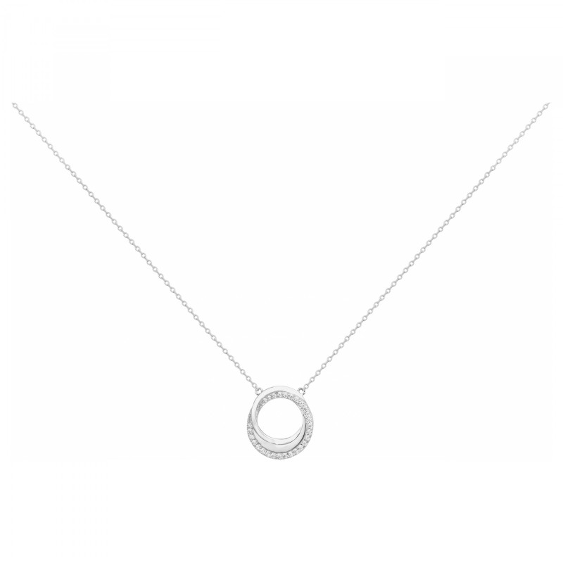 Collier fantaisie femme carador en  argent avec oxydes de zirconium motif cercle