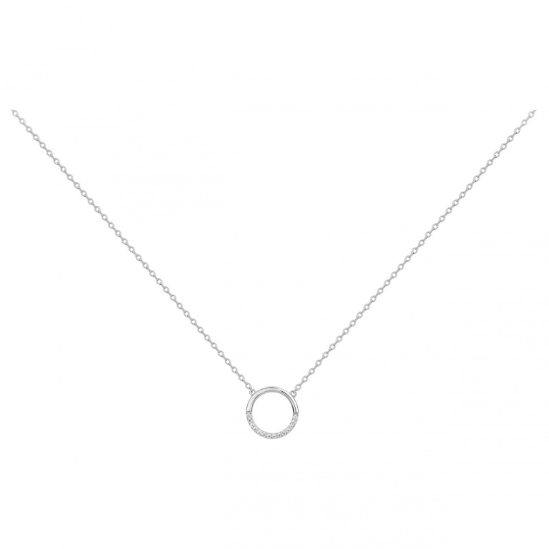 Collier fantaisie femme carador en  argent avec oxydes de zirconium motif cercle