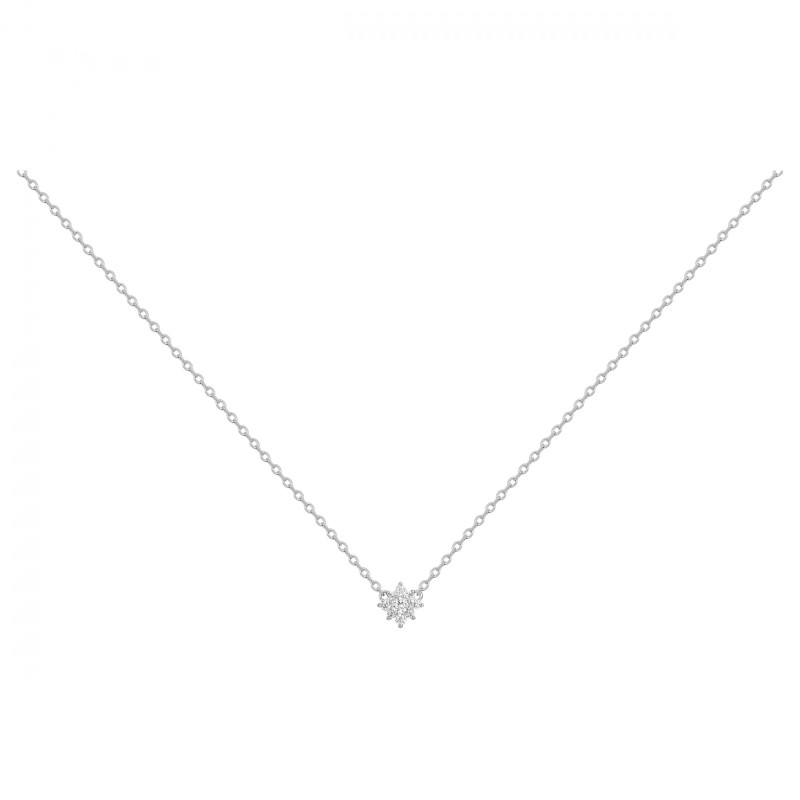 Collier fantaisie femme carador en  argent avec oxydes de zirconium motif étoile
