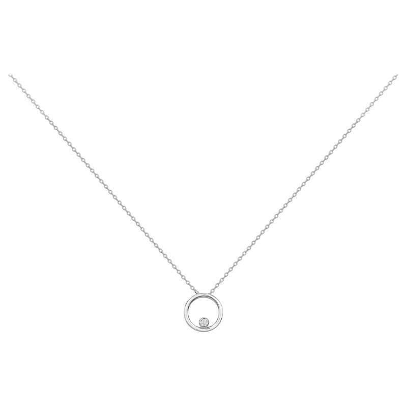 Collier fantaisie femme carador en  argent avec oxydes de zirconium motif cercle