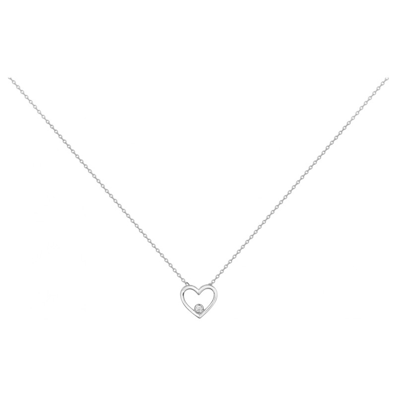 Collier fantaisie femme carador en  argent avec oxyde de zirconium motif coeur