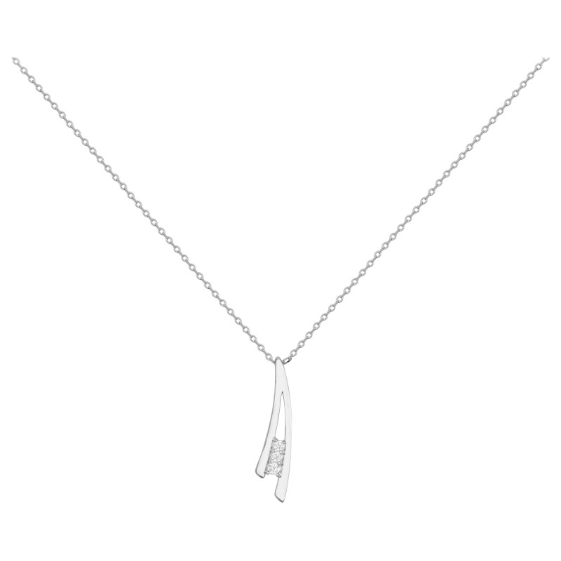 Collier fantaisie femme carador en  argent avec oxydes de zirconium