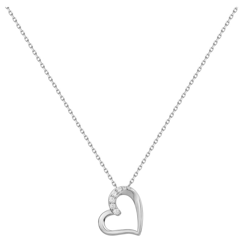 Collier fantaisie femme carador en  argent avec oxyde de zirconium motif coeur