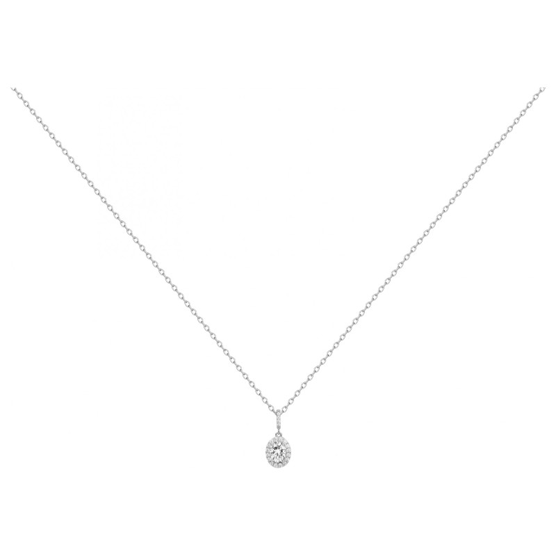 Collier fantaisie femme carador en  argent avec oxydes de zirconium