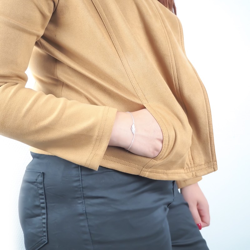 Bracelet Carador motif plume en argent 925/000