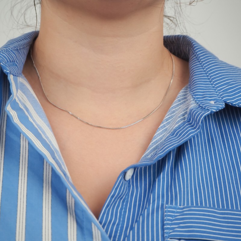 Chaîne argent 925/000 Carador maille gourmette diamantée longueur 45cm