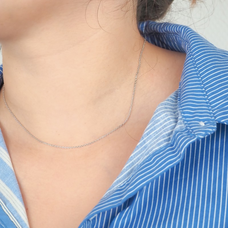 chaine carador maille forçat en argent 925/000 longueur 40 cm