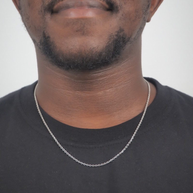 Chaîne argent 925/000 Carador maille forçat  diamantée longueur du collier 50cm