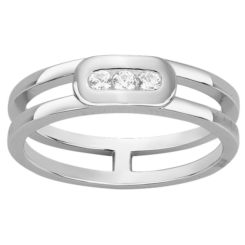Bague Femme Carador en argent avec oxydes de zirconium