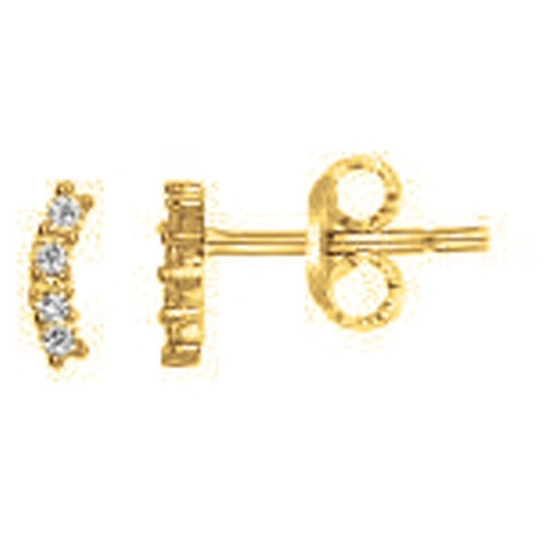 Boucles d'oreilles clous femme carador en plaqué or avec oxydes de zirconium